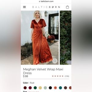Meghan velvet wrap maxi dress